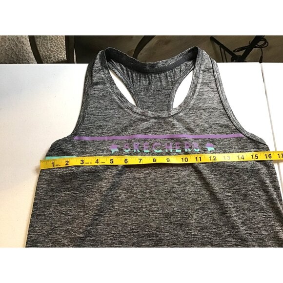 SKECHERS- WOMENS GREY FRONT GRAPHIC TANK TOP SIZE SMALL - Picture 3 of 5